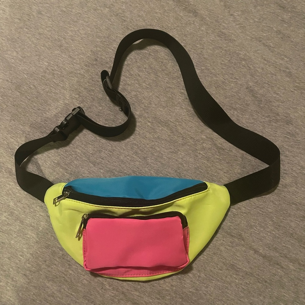 80s Neon Multi-Color Fanny Pack